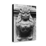Female Cat Dragon Statue - Canvas Print