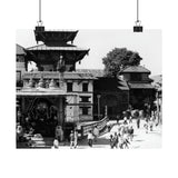 A moment in time of daily life in Patan, Nepal, Durbar Square circa 1972 - Premium Poster Print