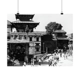 A moment in time of daily life in Patan, Nepal, Durbar Square circa 1972 - Premium Poster Print