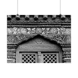 Beautiful Carved and Painted Window Covering - Patan Nepal, Durbar Square - Premium Poster Print