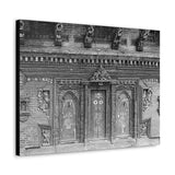 Wood Door Tryptic - Patan Nepal Durbar Square - Canvas Print