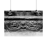 Intricate stone carved railing - Premium Poster Print