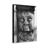 Stone Carving Of Face Detail - Patan Nepal, Durbar Square - Canvas Print