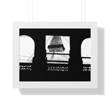 Bouddha Stupa Seen Through Window - Kathmandu Nepal - Framed Photo Print