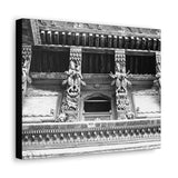 Detailed Window Carvings in Patan Nepal - Patan Nepal Durbar Square - Canvas Print