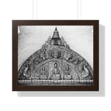 Metallic Buddha Over Doorway - Patan Nepal - Framed Photo Print