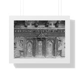 Wood Door Tryptic - Patan Nepal Durbar Square - Framed Print