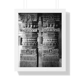 23 - Detail Of Two Stone Carved Columns - Patan Nepal Durbar Square - Framed Photo Print