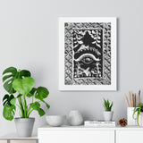 36 - Wood Carving Of Eye And Flowers - Patan Nepal, Durbar Square - Framed Photo Print