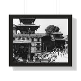 A moment in time of daily life in Patan, Nepal, Durbar Square circa 1972 - Framed Photo Print