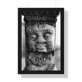 Stone Carving Of Face Detail - Patan Nepal, Durbar Square - Framed Photo Print