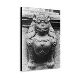 Female Cat Dragon Statue - Canvas Print