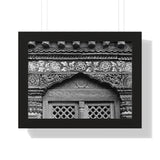 Beautiful Carved and Painted Window Covering - Patan Nepal, Durbar Square - Framed Photo Print