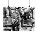 Stone Horse At Royal Palace - Patan Nepal, Durbar Square - Premium Poster Print