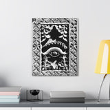 Wood Carving Of Eye And Flowers - Patan Nepal, Durbar Square - Canvas Print