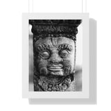 Stone Carving Of Face Detail - Patan Nepal, Durbar Square - Framed Photo Print