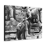 Stone Horse At Royal Palace - Patan Nepal, Durbar Square - Canvas Print