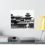 Daily Street Scene Circa 1972 - Patan Nepal, Durbar Square - Premium Poster Print
