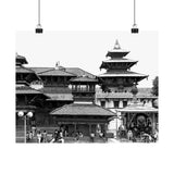 Daily Street Scene Circa 1972 - Patan Nepal, Durbar Square - Premium Poster Print