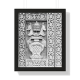 Wood Carving Of Water Jug - Patan Nepal, Durbar Square - Framed Photo Print