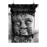 Stone Carving Of Face Detail - Patan Nepal, Durbar Square - Premium Poster Print