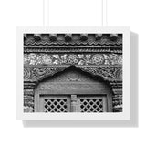Beautiful Carved and Painted Window Covering - Patan Nepal, Durbar Square - Framed Photo Print