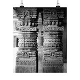 23 - Detail Of Two Stone Carved Columns - Patan Nepal Durbar Square - Premium Poster Print
