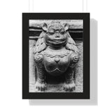 Female Cat Dragon Statue - Framed Photo Print