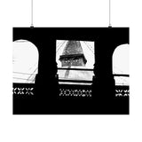 21 - Boudha Stupa Seen Through Window - Kathmandu Nepal - Premium Poster Print