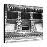 Detailed Window Carvings in Patan Nepal - Patan Nepal Durbar Square - Canvas Print