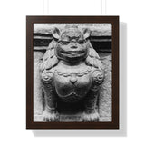 Female Cat Dragon Statue - Framed Photo Print