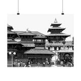 Daily Street Scene Circa 1972 - Patan Nepal, Durbar Square - Premium Poster Print