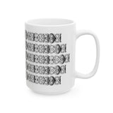 Floral Buckle White Ceramic Mug