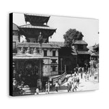 A moment in time of daily life in Patan, Nepal, Durbar Square circa 1972 - Canvas Print