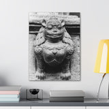 Female Cat Dragon Statue - Canvas Print