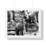 Stone Horse At Royal Palace - Patan Nepal, Durbar Square - Framed Photo Print