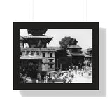 A moment in time of daily life in Patan, Nepal, Durbar Square circa 1972 - Framed Photo Print