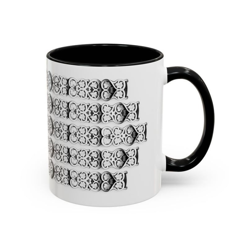 Floral Buckle Accent Ceramic Mug