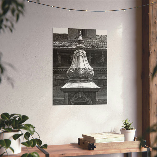 Brass Temple Tower - Patan Nepal, Durbar Square - Premium Poster Print