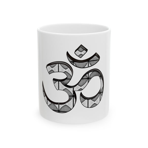 Hindi Om Symbol White Ceramic Mug
