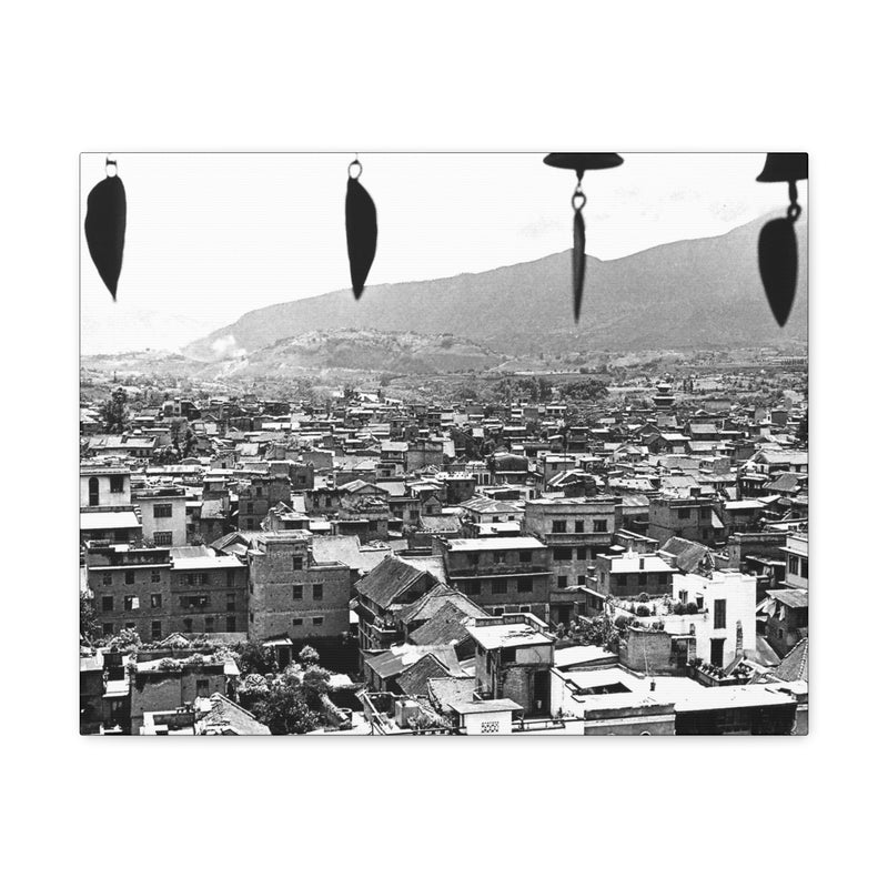 Window City View of Kathmandu in 1972 - Canvas Print