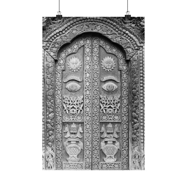  Stunning Brass Royal Palace Door - Patan Nepal, Durbar Square - Premium Poster Print