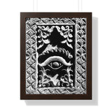 Wood Carving Of Eye And Flowers - Patan Nepal, Durbar Square - Framed Photo Print