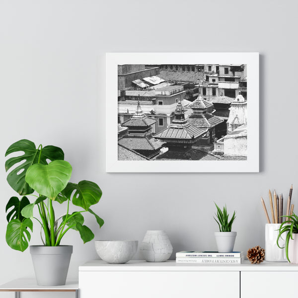 Three Pagodas Roof Tops - Kathmandu, Nepal - Framed Photo Print