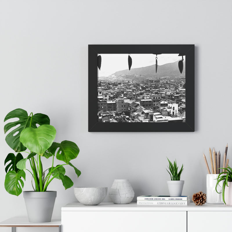 Window City View of Kathmandu in 1972 - Framed Photo Print