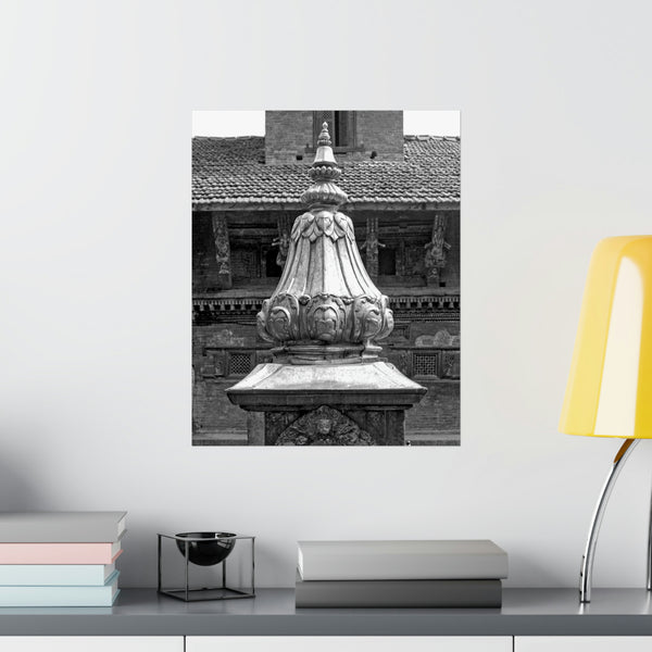 Brass Temple Tower - Patan Nepal, Durbar Square - Premium Poster Print