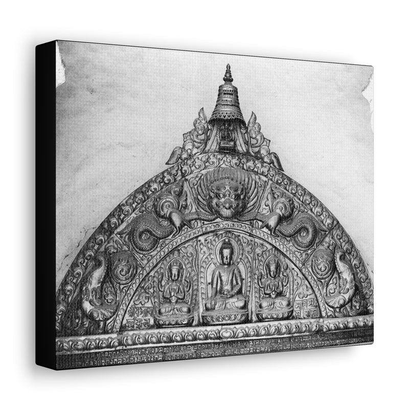  Metallic Buddha Over Doorway - Patan Nepal - Canvas Print