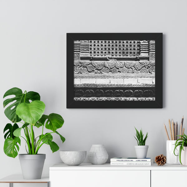Floral Layered Window Grate - Framed Photo Print