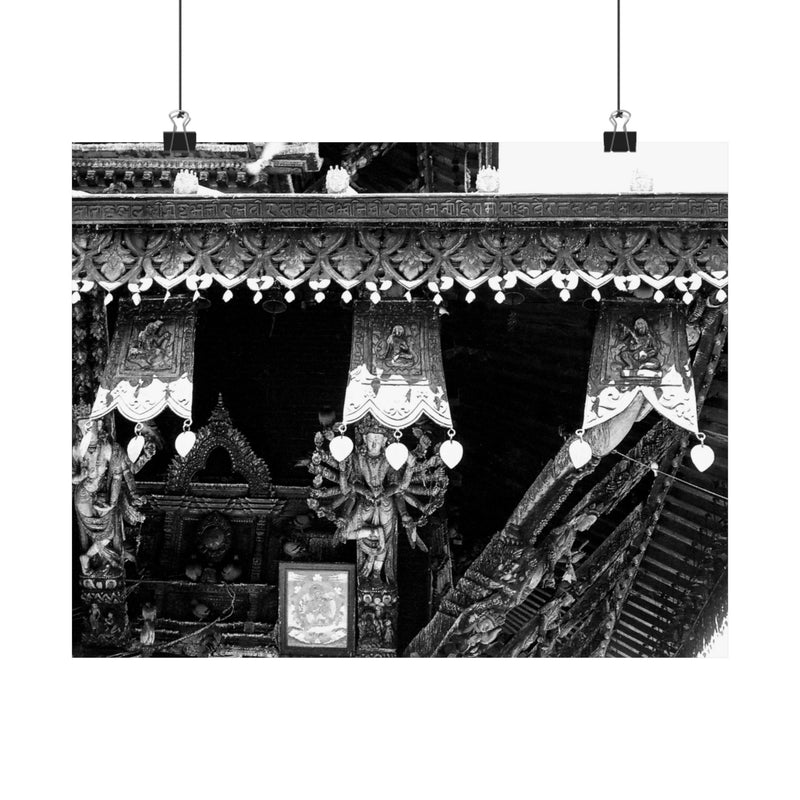 18 - Storefront Wood Carved Hanging - Patan Nepal - Premium Poster Print