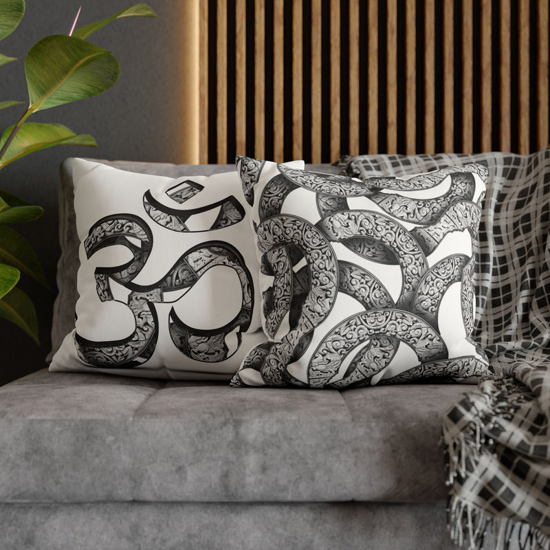 Infinity Om + Pattern Suede Square Pillowcase